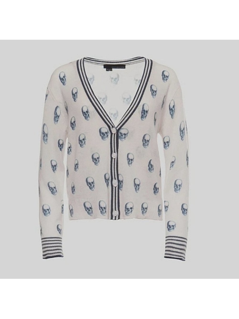 360 Cashmere Skull Cardigan Size Small